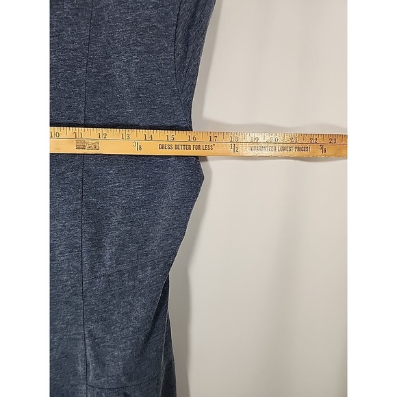 PRANA‎ Soskia Heathered Blue 3/4 Sleeve Wool Knit Midi Dress Pockets Womens M - Picture 15 of 16